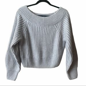 H&M light gray woven knit small petite sweater